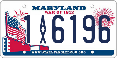 MD license plate 1AX6196