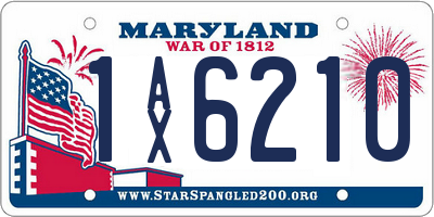 MD license plate 1AX6210