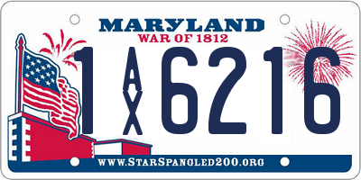 MD license plate 1AX6216