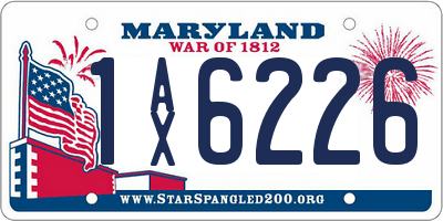 MD license plate 1AX6226