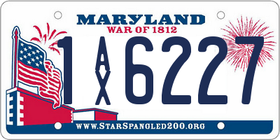 MD license plate 1AX6227