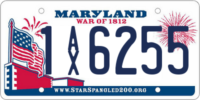 MD license plate 1AX6255