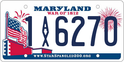 MD license plate 1AX6270