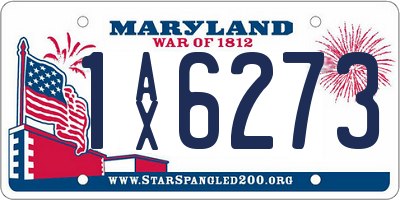 MD license plate 1AX6273