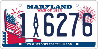 MD license plate 1AX6276