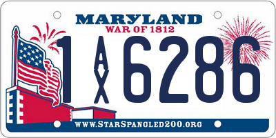 MD license plate 1AX6286