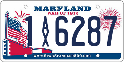 MD license plate 1AX6287