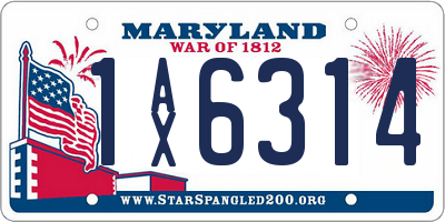 MD license plate 1AX6314