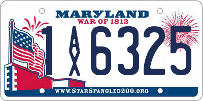 MD license plate 1AX6325