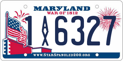 MD license plate 1AX6327
