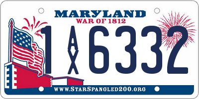 MD license plate 1AX6332