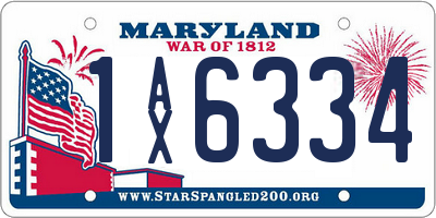 MD license plate 1AX6334