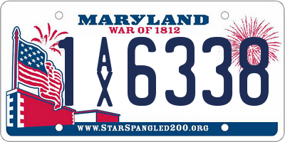 MD license plate 1AX6338