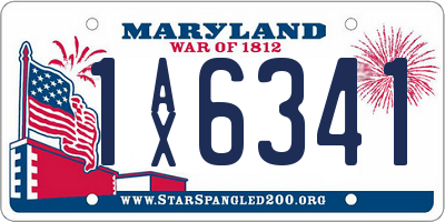 MD license plate 1AX6341
