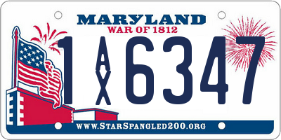 MD license plate 1AX6347
