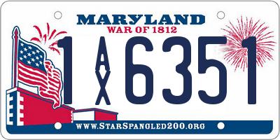 MD license plate 1AX6351