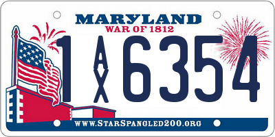 MD license plate 1AX6354