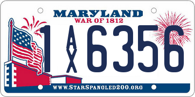 MD license plate 1AX6356
