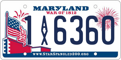 MD license plate 1AX6360