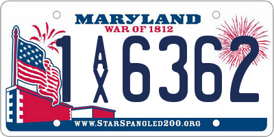 MD license plate 1AX6362
