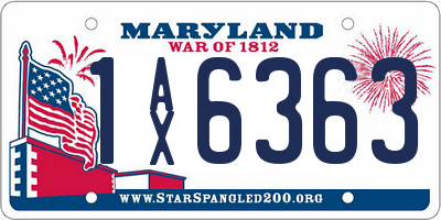 MD license plate 1AX6363