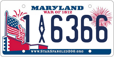 MD license plate 1AX6366