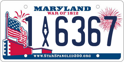 MD license plate 1AX6367