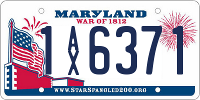 MD license plate 1AX6371
