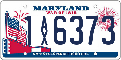 MD license plate 1AX6373
