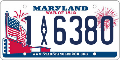 MD license plate 1AX6380