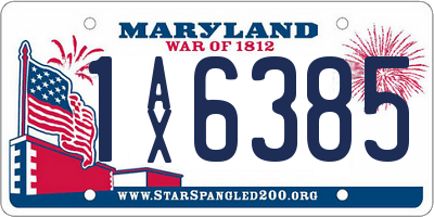 MD license plate 1AX6385