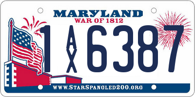MD license plate 1AX6387