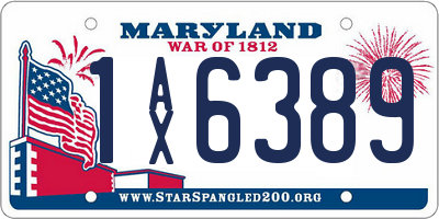 MD license plate 1AX6389