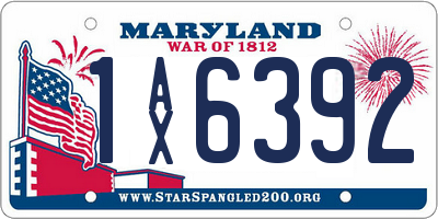 MD license plate 1AX6392