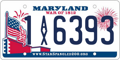 MD license plate 1AX6393