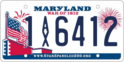 MD license plate 1AX6412