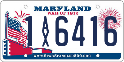 MD license plate 1AX6416