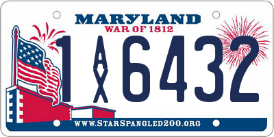 MD license plate 1AX6432