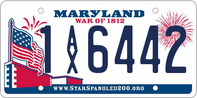 MD license plate 1AX6442
