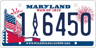 MD license plate 1AX6450