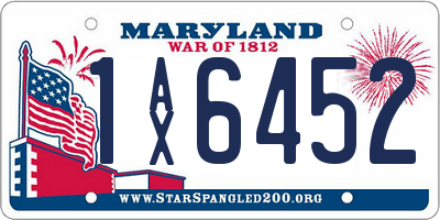 MD license plate 1AX6452