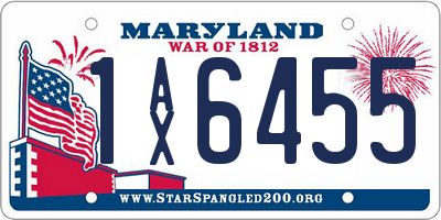 MD license plate 1AX6455