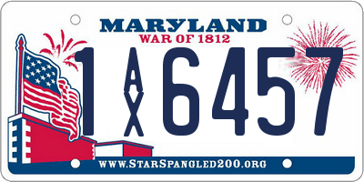 MD license plate 1AX6457