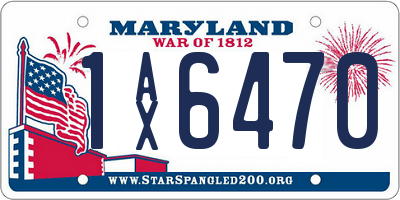 MD license plate 1AX6470