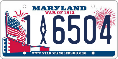 MD license plate 1AX6504