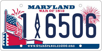 MD license plate 1AX6506