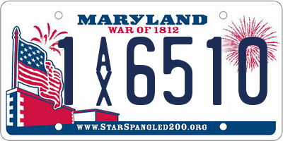 MD license plate 1AX6510