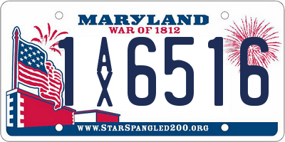 MD license plate 1AX6516