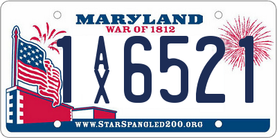 MD license plate 1AX6521