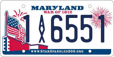 MD license plate 1AX6551
